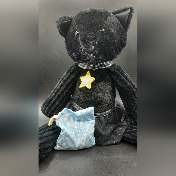 Scentsy Buddy 16" Halloween Star The Black Cat Plush W/ Clothesline Scented Pack - Picture 7 of 8